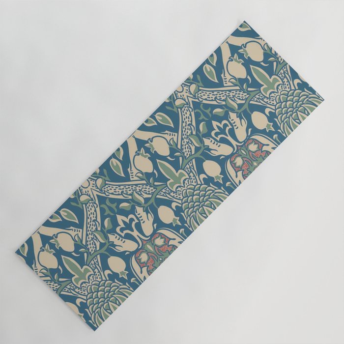William Morris Vintage Granada Blue & Green Yoga Mat Gallery Image 1