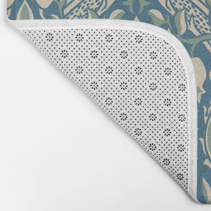 William Morris Vintage Granada Blue & Green Bath Mat Gallery Image 2