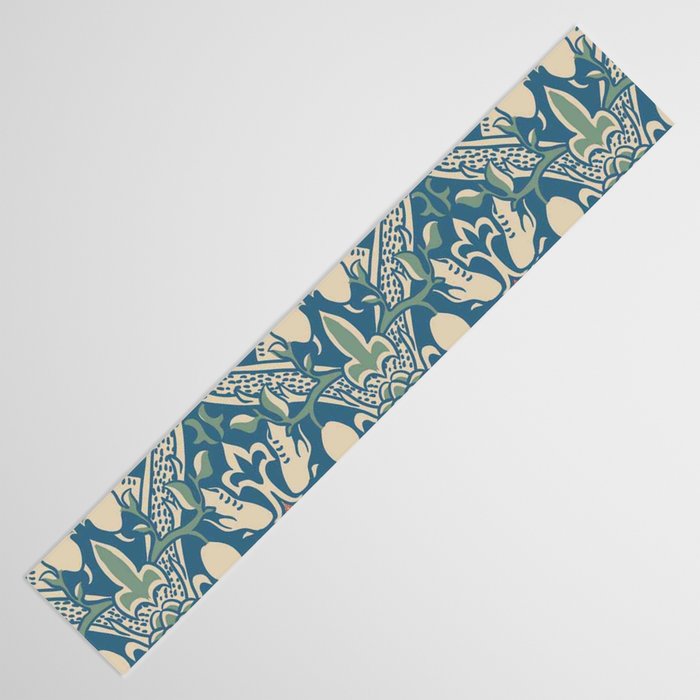 William Morris Vintage Granada Blue & Green Table Runner Gallery Image 3