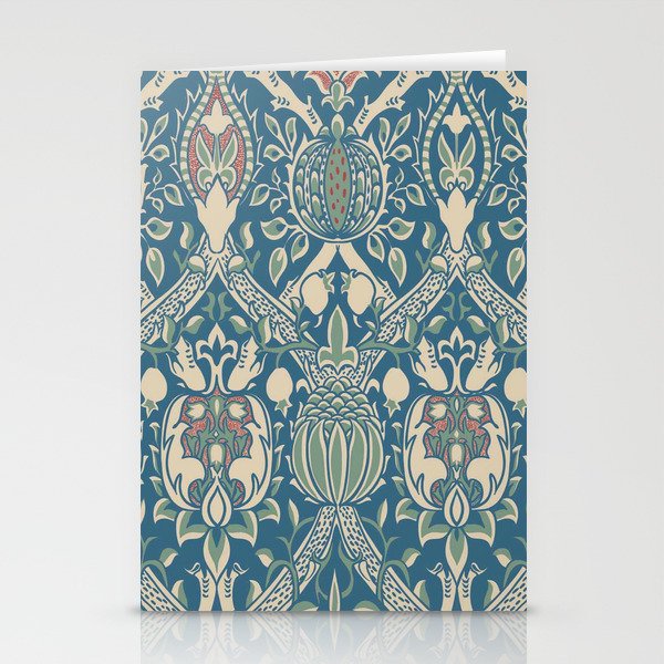 William Morris Vintage Granada Blue & Green Stationery Card Gallery Image 2