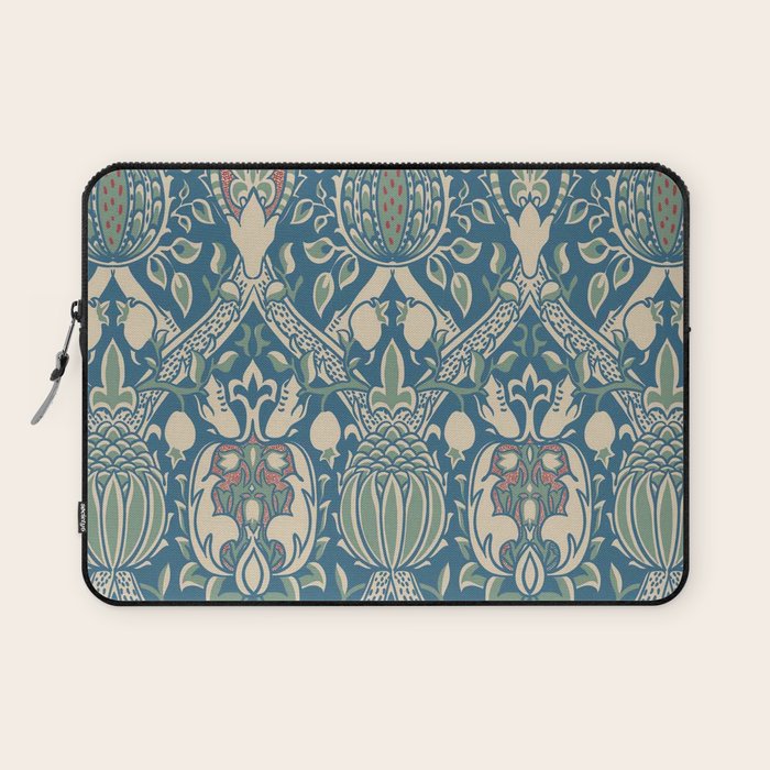 William Morris Vintage Granada Blue & Green Laptop Sleeve Gallery Image 1