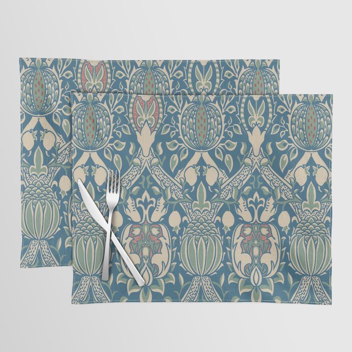 William Morris Vintage Granada Blue & Green Placemat Gallery Image 1