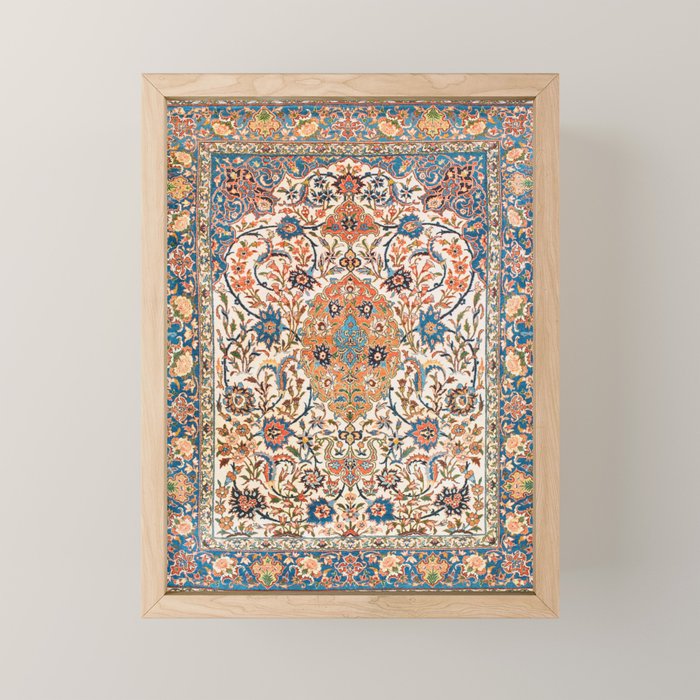 Isfahan Antique Central Persian Carpet Print Mini Art Print Gallery Image 1