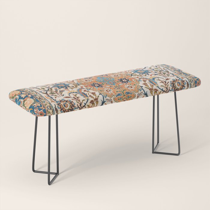 Isfahan Antique Central Persian Carpet Print Bench Gallery Image 1