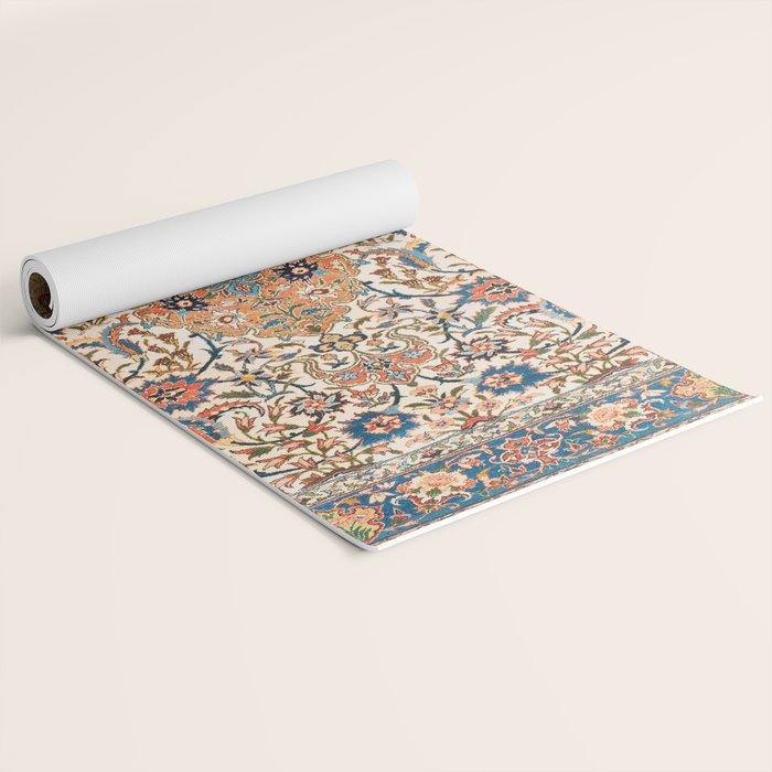 Isfahan Antique Central Persian Carpet Print Yoga Mat Gallery Image 2