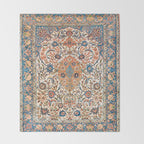 Isfahan Antique Central Persian Carpet Print Throw Blanket Gallery Image 2