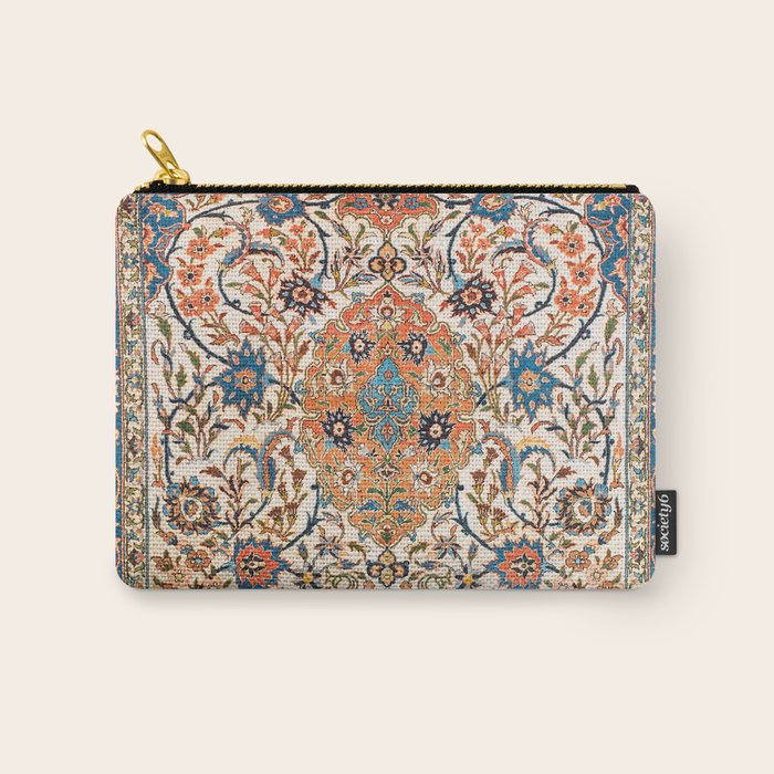 Isfahan Antique Central Persian Carpet Print Carry All Pouch Gallery Image 1