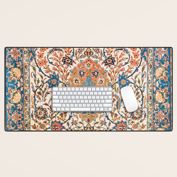 Isfahan Antique Central Persian Carpet Print Desk Mat Gallery Image 1