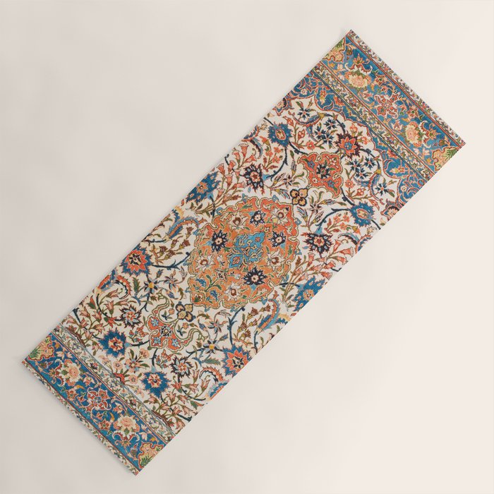 Isfahan Antique Central Persian Carpet Print Yoga Mat Gallery Image 1
