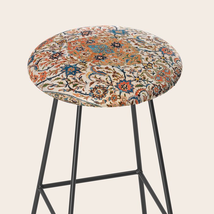 Isfahan Antique Central Persian Carpet Print Stool Gallery Image 2
