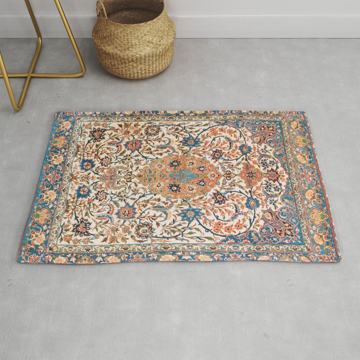 Isfahan Antique Central Persian Carpet Print Rug Gallery Image 1