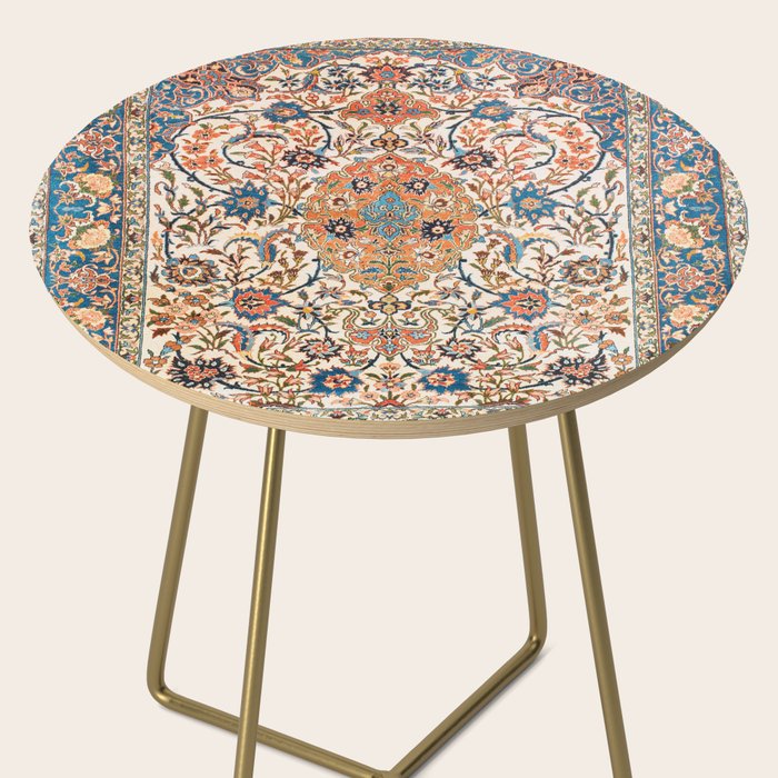 Isfahan Antique Central Persian Carpet Print Side Table Gallery Image 2