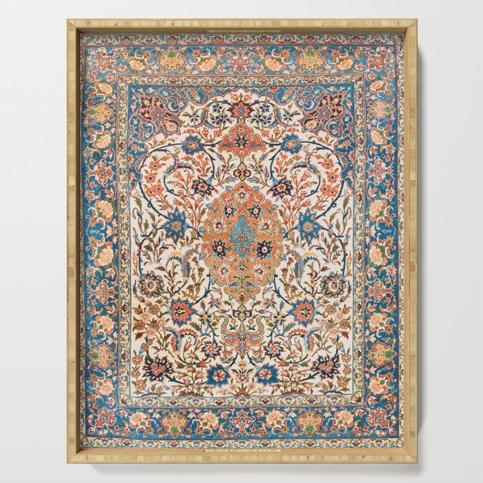 Isfahan Antique Central Persian Carpet Print Serving Tray Gallery Image 1