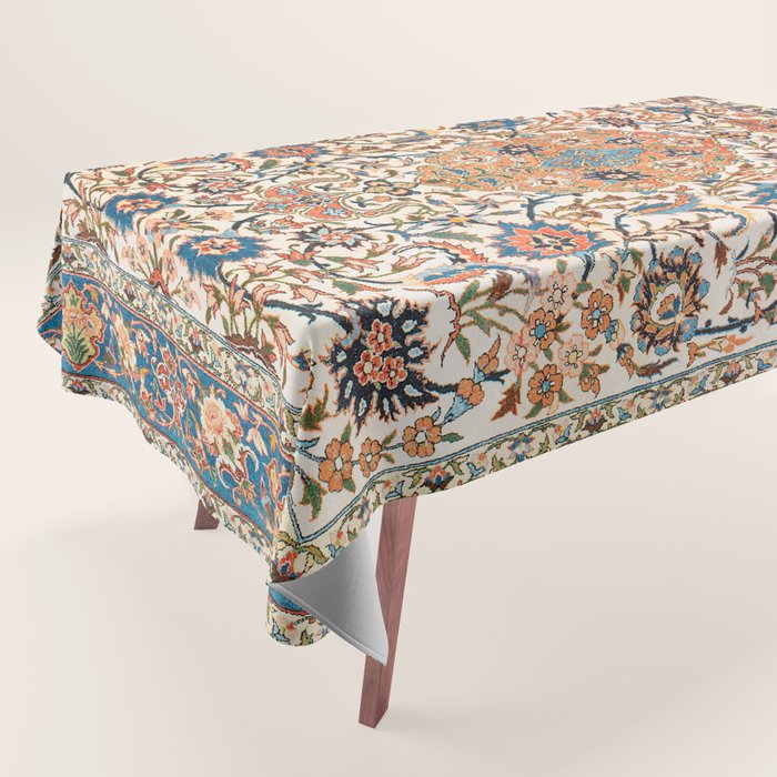 Isfahan Antique Central Persian Carpet Print Tablecloth Gallery Image 1