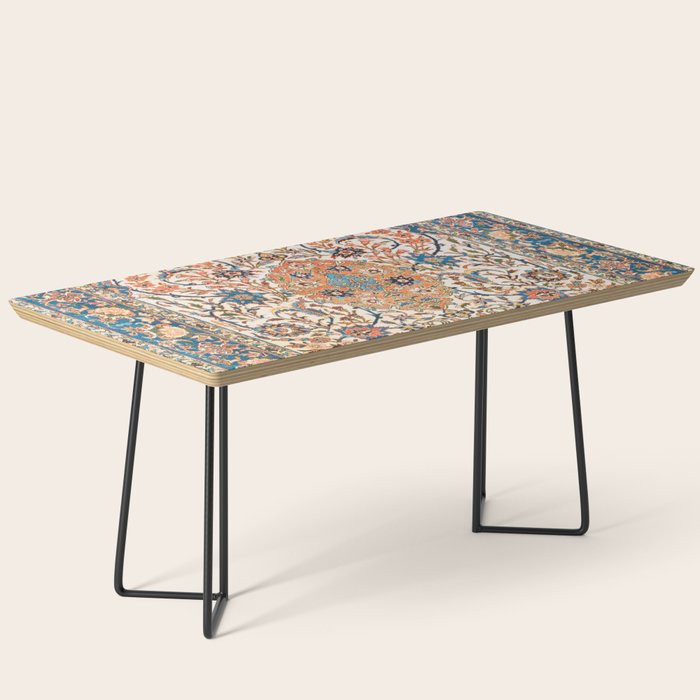 Isfahan Antique Central Persian Carpet Print Coffee Table Gallery Image 1