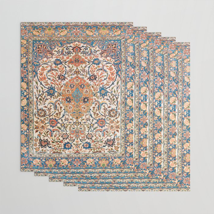 Isfahan Antique Central Persian Carpet Print Wrapping Paper Gallery Image 3