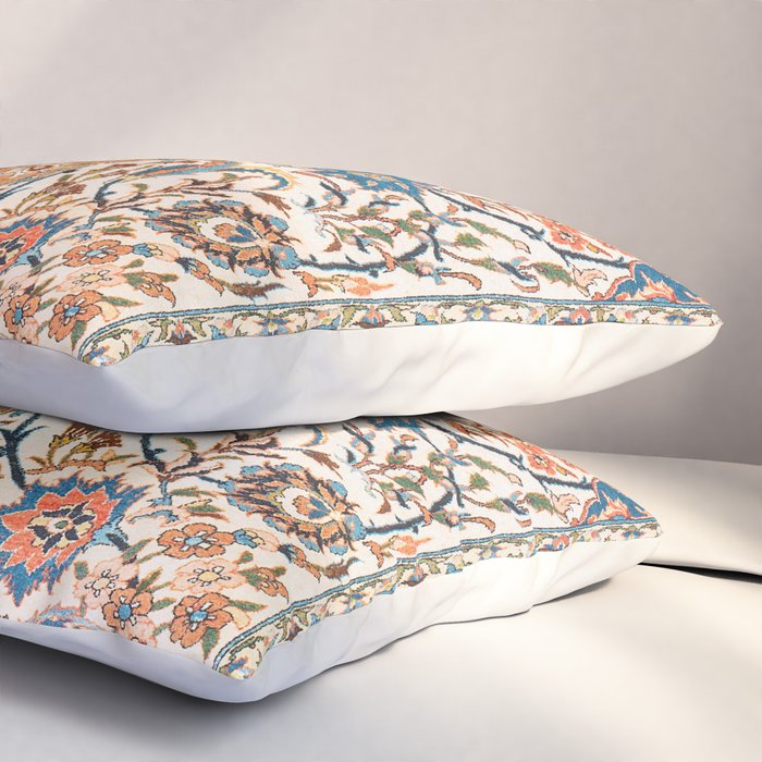 Isfahan Antique Central Persian Carpet Print Pillow Sham Gallery Image 3