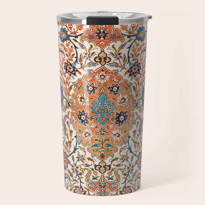 Isfahan Antique Central Persian Carpet Print Travel Mug Gallery Image 1