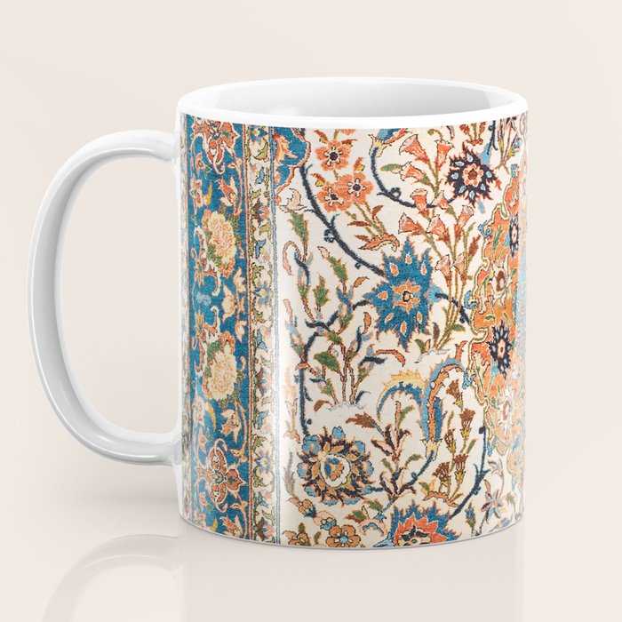 Isfahan Antique Central Persian Carpet Print Coffee Mug Gallery Image 3