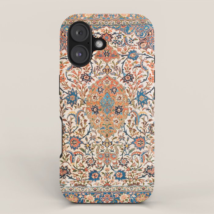 Isfahan Antique Central Persian Carpet Print iPhone Case Gallery Image 1