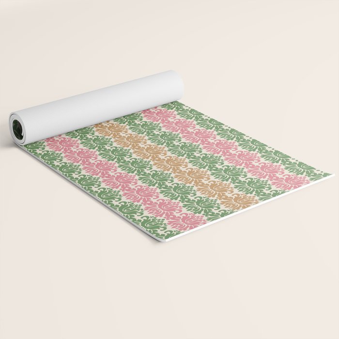 Vintage Damask Floral Pattern Yoga Mat Gallery Image 2