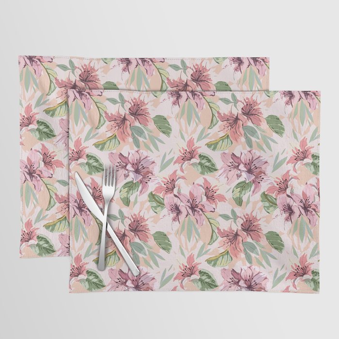 Pastel pink tropical bloom A Placemat Gallery Image 1