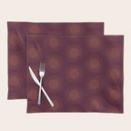 Boho Summer Sun Pattern XIII Dark Maroon Red Placemat Gallery Image 1