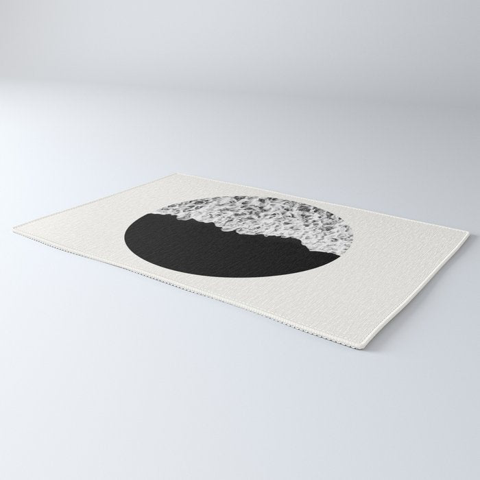 Ocean Yin Yang - Landscape Art Print, Black and White Photography  Rug Gallery Image 3