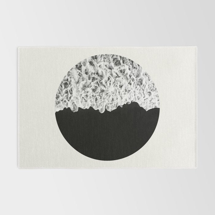 Ocean Yin Yang - Landscape Art Print, Black and White Photography  Rug Gallery Image 2
