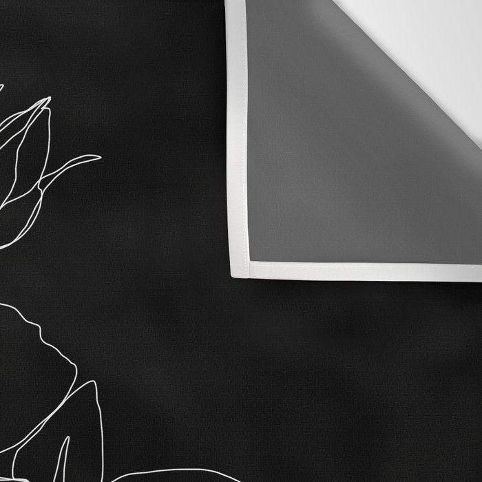 Botanical illustration one line drawing - Rose Black Wall Tapestry Gallery Image 3
