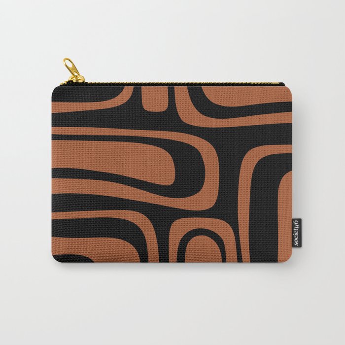 Mid-Century Modern Palm Springs Abstract Rust and Black Pattern  Carry All Pouch Gallery Image 1