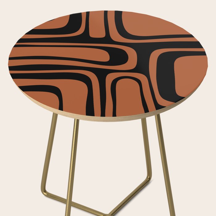 Mid-Century Modern Palm Springs Abstract Rust and Black Pattern  Side Table Gallery Image 2