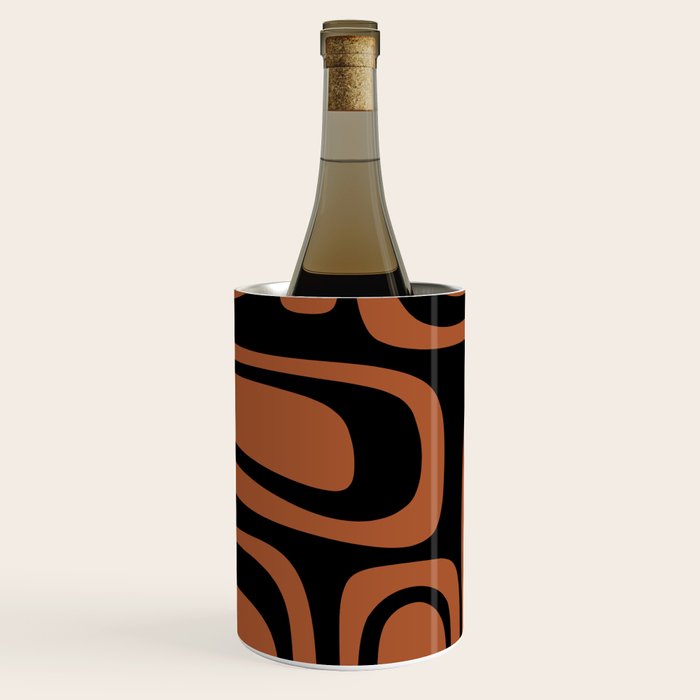 Mid-Century Modern Palm Springs Abstract Rust and Black Pattern  Wine Chiller Gallery Image 1