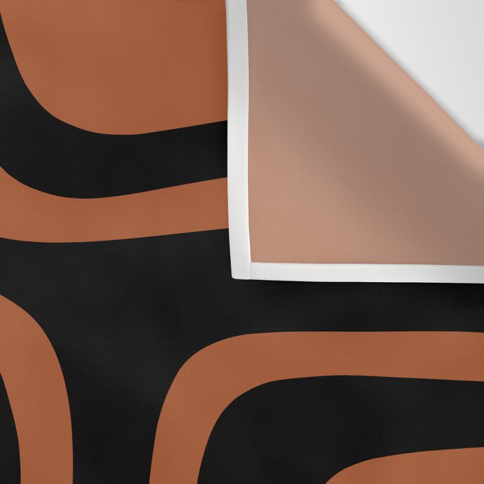 Mid-Century Modern Palm Springs Abstract Rust and Black Pattern  Wall Tapestry Gallery Image 3