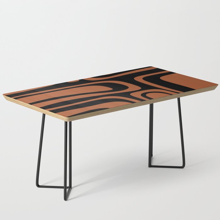 Mid-Century Modern Palm Springs Abstract Rust and Black Pattern  Coffee Table Gallery Image 1