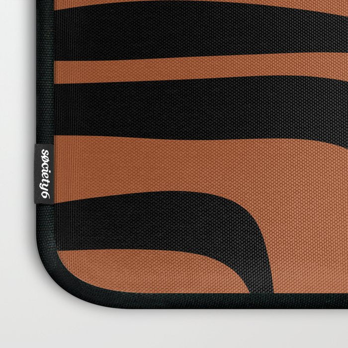 Mid-Century Modern Palm Springs Abstract Rust and Black Pattern  Laptop Sleeve Gallery Image 3