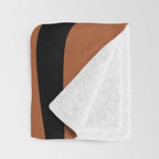 Mid-Century Modern Palm Springs Abstract Rust and Black Pattern  Throw Blanket Gallery Image 3