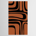 Mid-Century Modern Palm Springs Abstract Rust and Black Pattern  Tablecloth Gallery Image 2