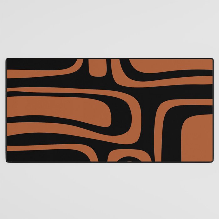 Mid-Century Modern Palm Springs Abstract Rust and Black Pattern  Desk Mat Gallery Image 3