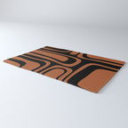 Mid-Century Modern Palm Springs Abstract Rust and Black Pattern  Rug Gallery Image 3