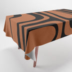 Mid-Century Modern Palm Springs Abstract Rust and Black Pattern  Tablecloth Gallery Image 1