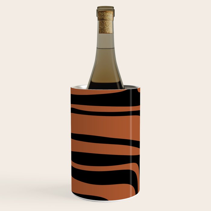 Mid-Century Modern Palm Springs Abstract Rust and Black Pattern  Wine Chiller Gallery Image 2
