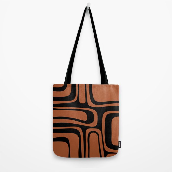 Mid-Century Modern Palm Springs Abstract Rust and Black Pattern  Tote Bag Gallery Image 2