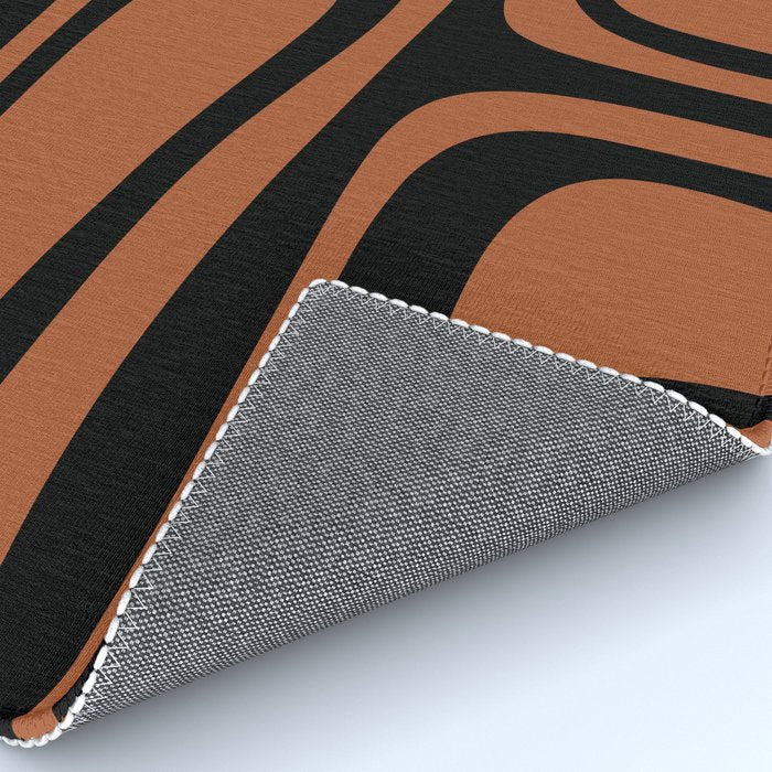 Mid-Century Modern Palm Springs Abstract Rust and Black Pattern  Rug Gallery Image 4