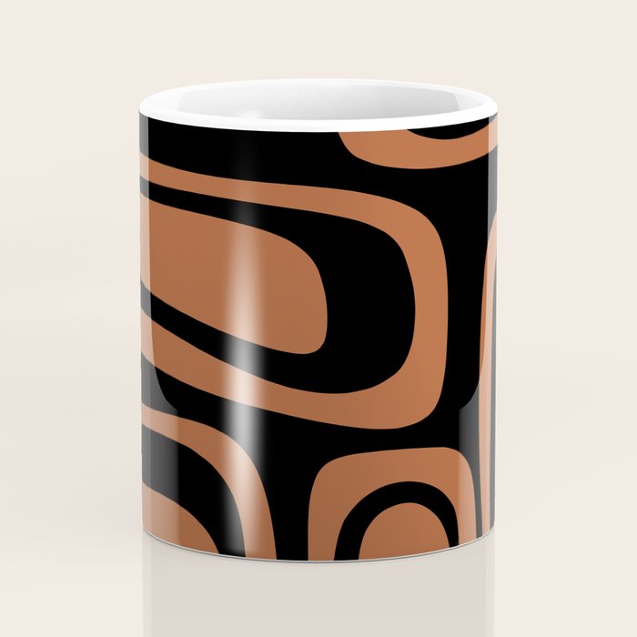 Mid-Century Modern Palm Springs Abstract Rust and Black Pattern  Coffee Mug Gallery Image 4