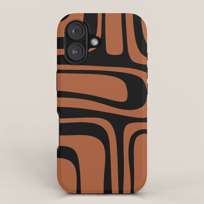 Mid-Century Modern Palm Springs Abstract Rust and Black Pattern  iPhone Case Gallery Image 1