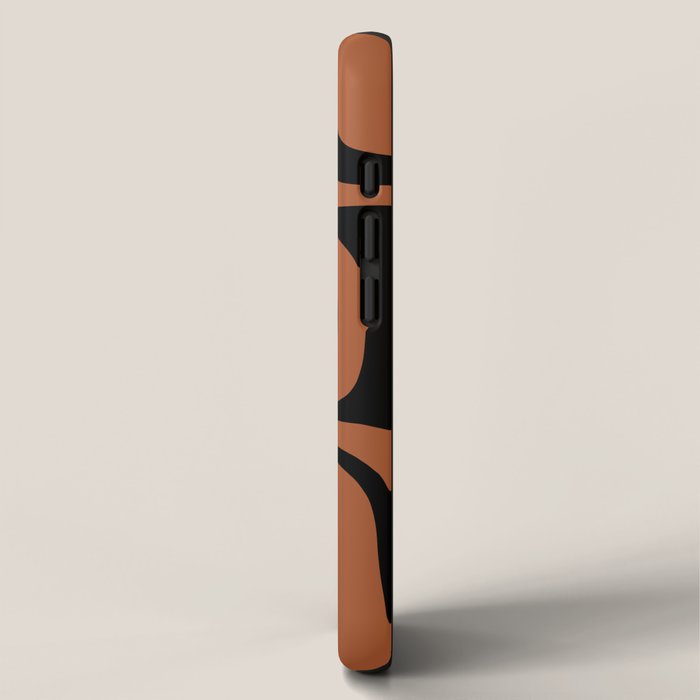 Mid-Century Modern Palm Springs Abstract Rust and Black Pattern  iPhone Case Gallery Image 2
