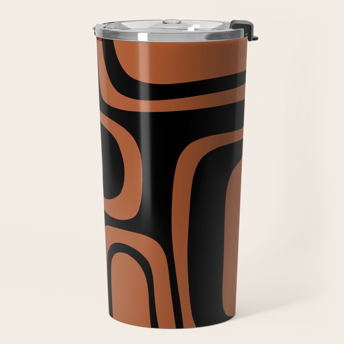 Mid-Century Modern Palm Springs Abstract Rust and Black Pattern  Travel Mug Gallery Image 2