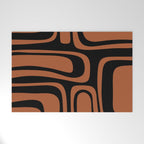 Mid-Century Modern Palm Springs Abstract Rust and Black Pattern  Welcome Mat Gallery Image 1