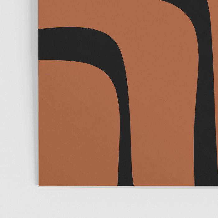 Mid-Century Modern Palm Springs Abstract Rust and Black Pattern  Poster Gallery Image 3